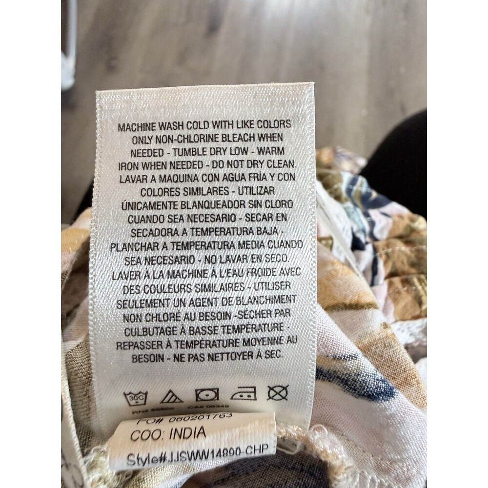 Jessica Simpson Sz S maxi dress earth tone tropical print %100 viscose tiered - Picture 8 of 9